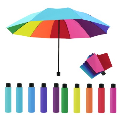 10-Rib Folding Rainbow Umbrella