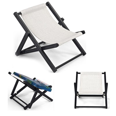 Folding Beach Chair with Built-in Mobile Phone Holder